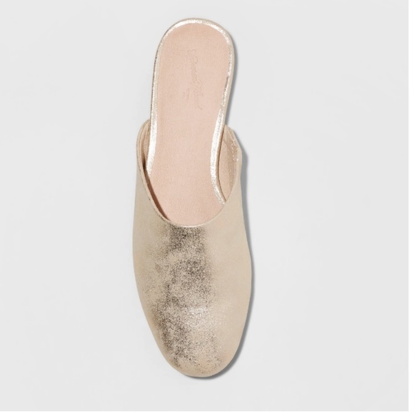 Shoes - Gold Shimmer Mules Tan NWT New Size 6 6.5 11 9.5 7
